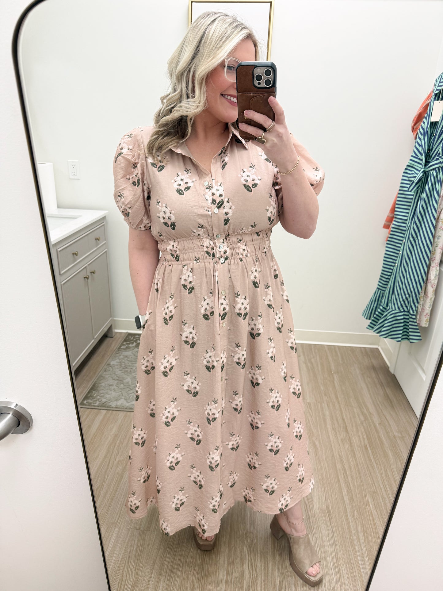 Mocha Floral Dress