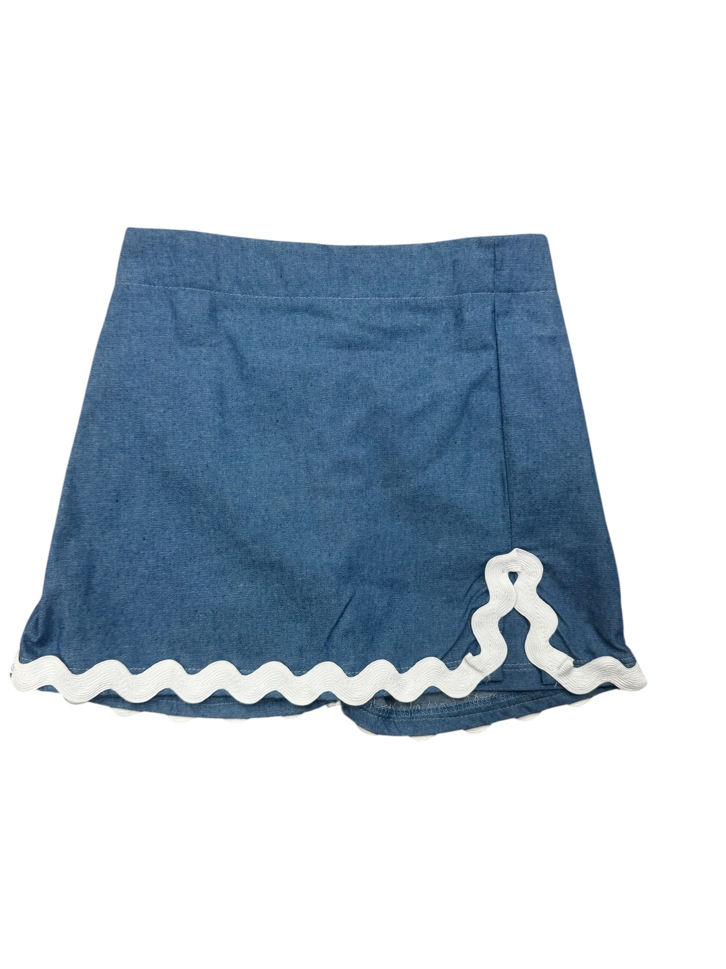 White Ricrac Denim Skort | Emma Jean NWT