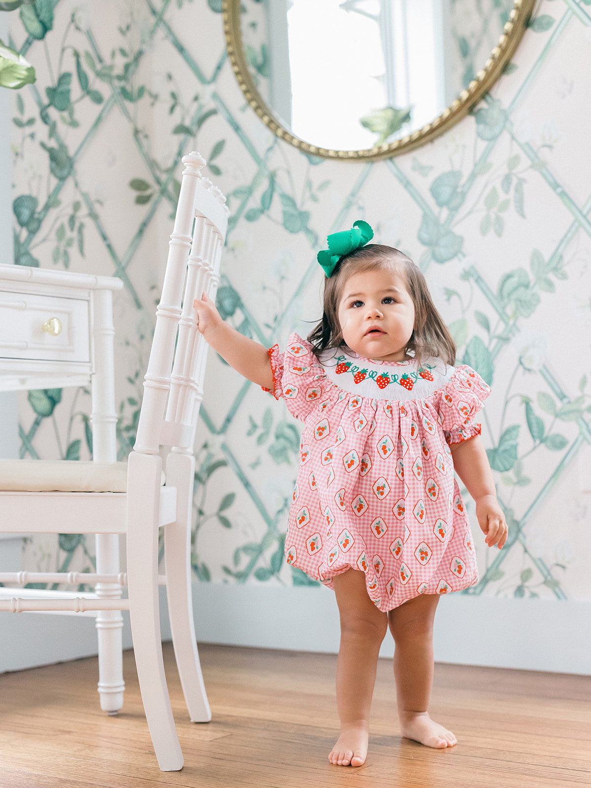 Strawberries Smocked Bubble