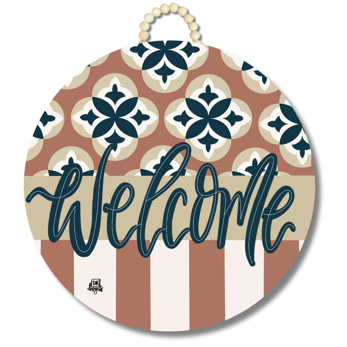 Chica Mocha Large Door Hanger: Welcome