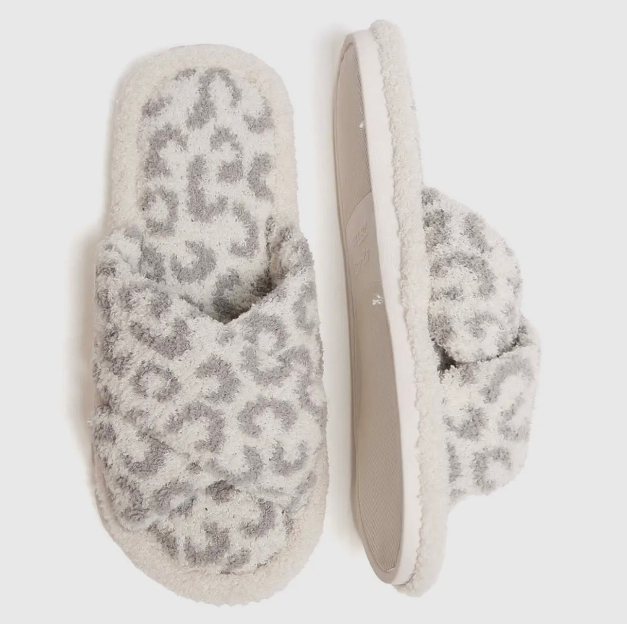 Grey Cheetah Slippers