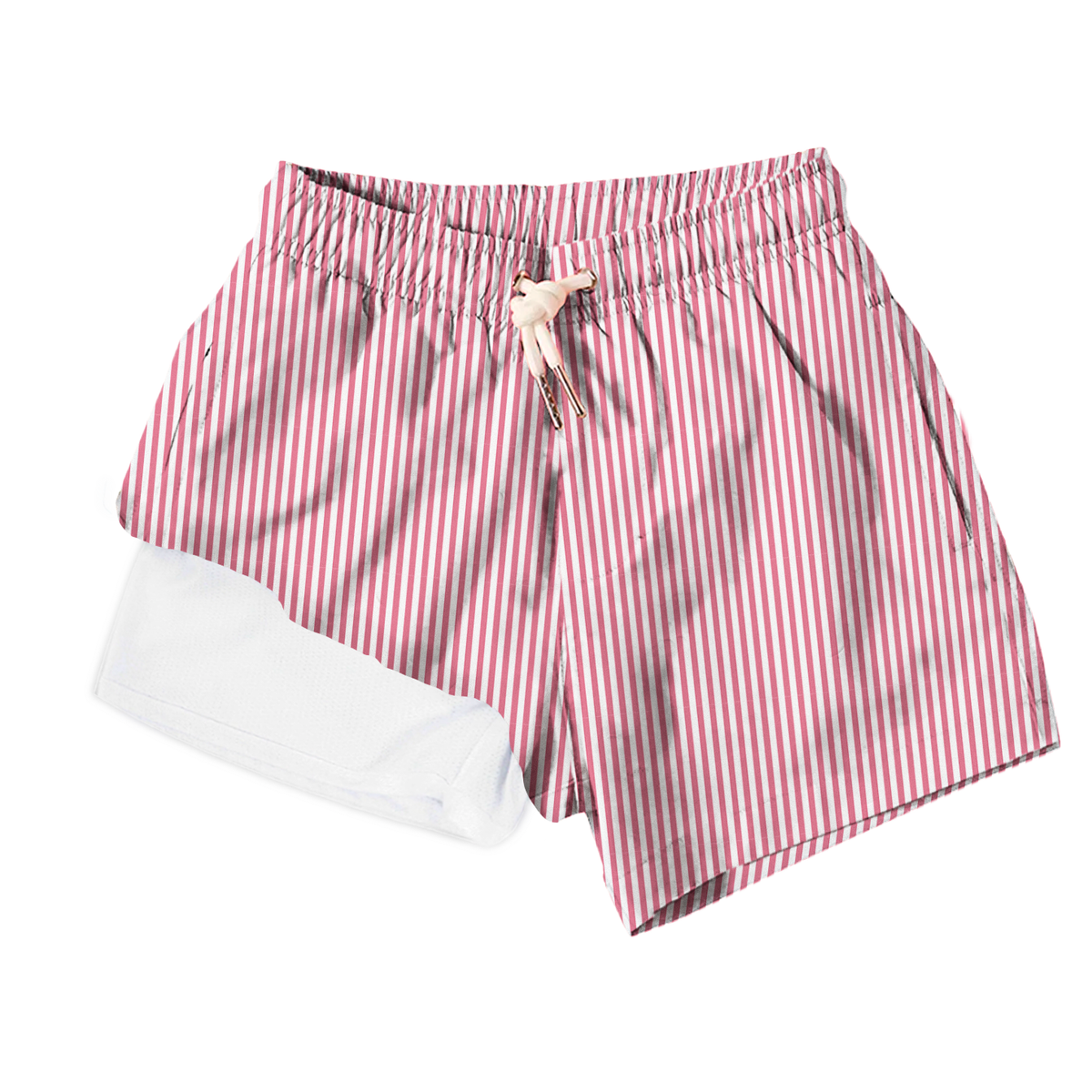 Youth Red Stripe Swim Trunks Bermies