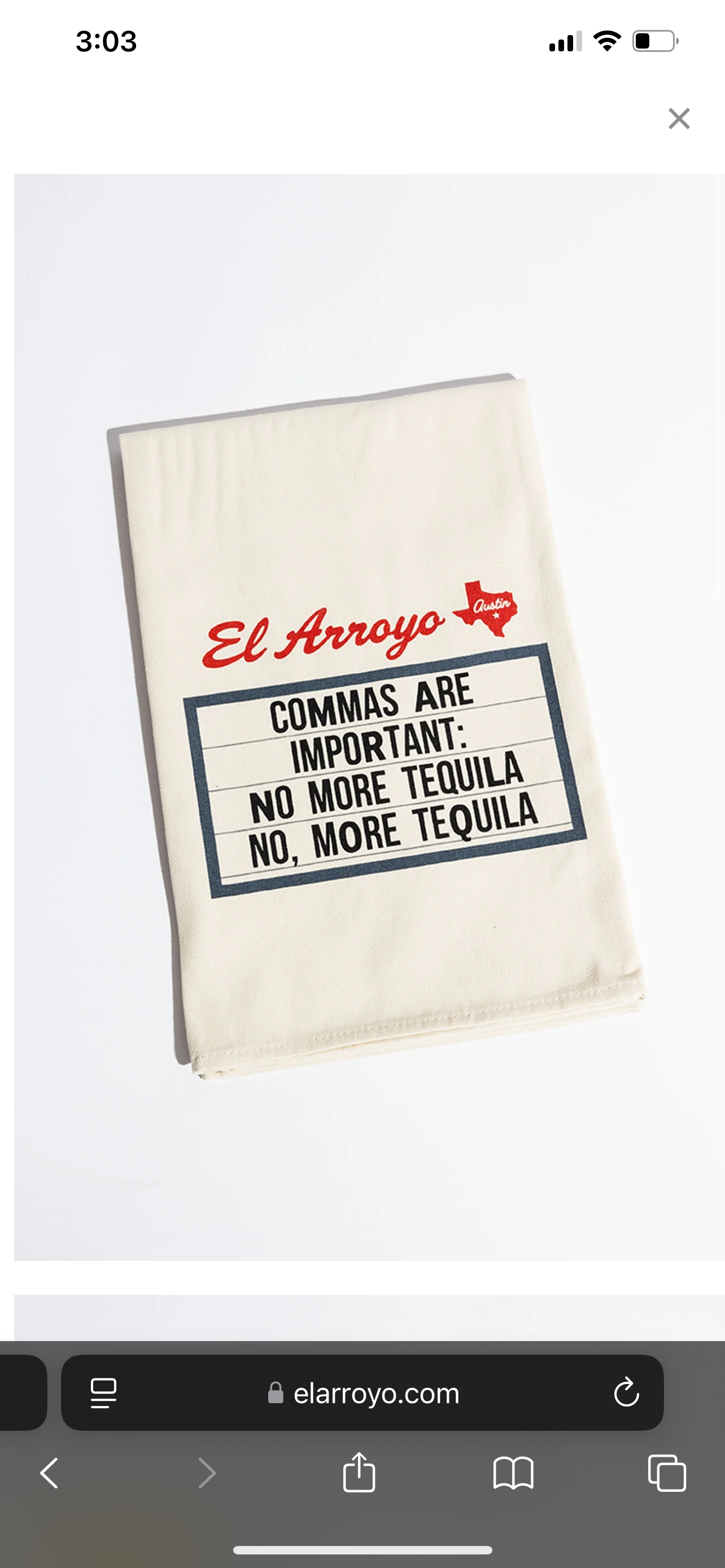 Commas Are Important Tea Towel