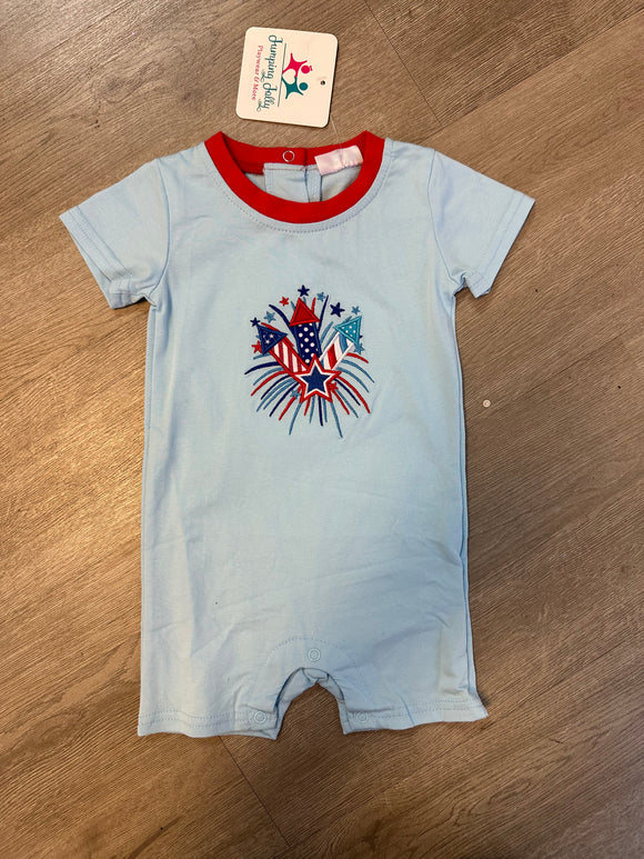 Stars and Stripes Boy Romper Jumping Jolly