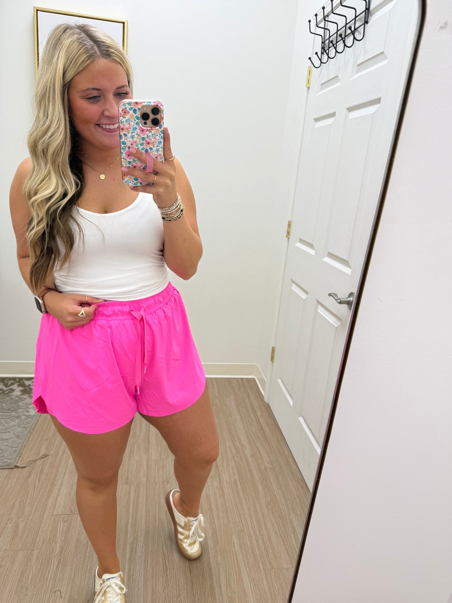 Hot Pink Activewear Shorts with Lining