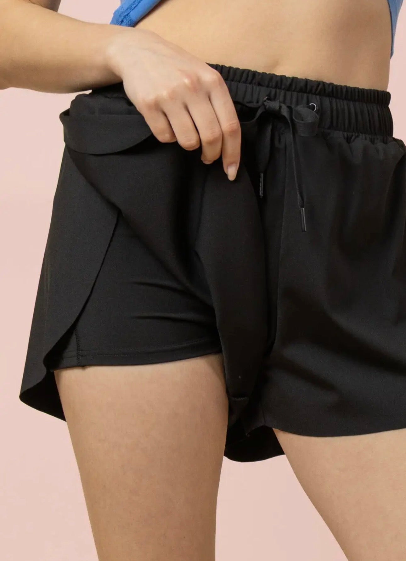 Black Activewear Shorts with Lining