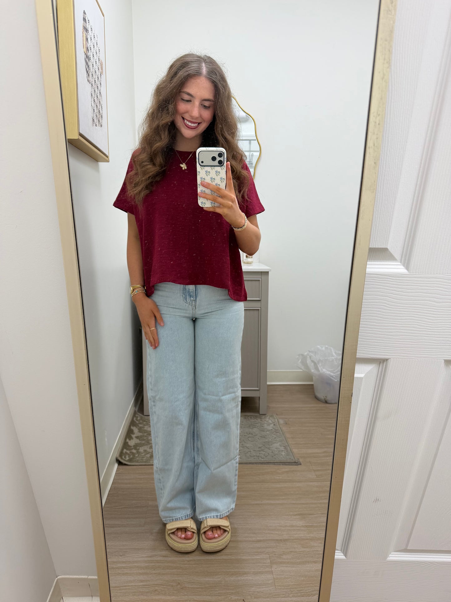 Maroon oversized tee