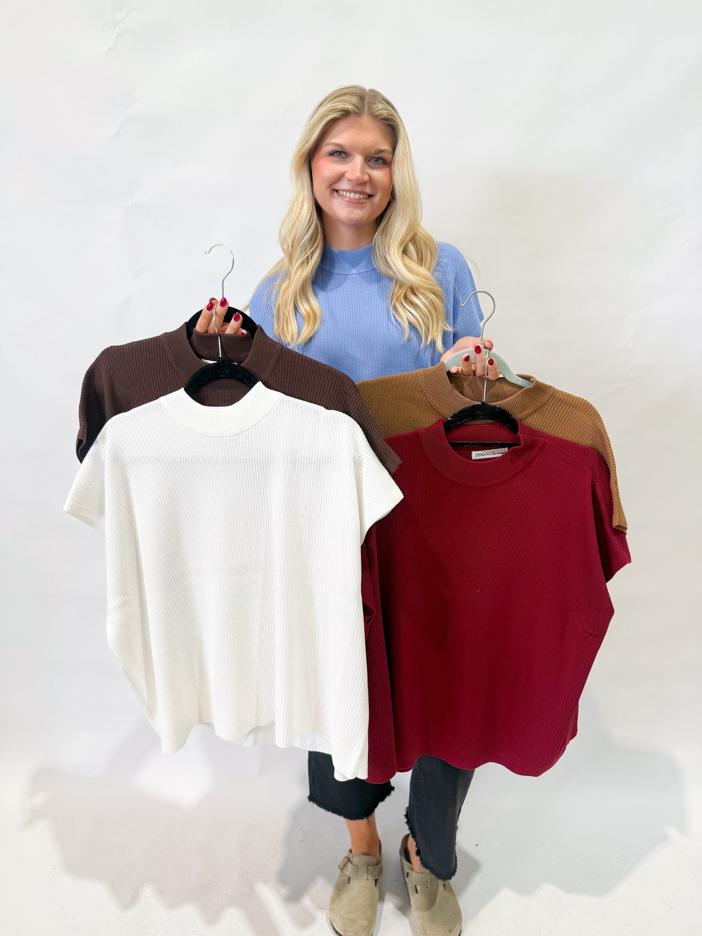 Mock Neck Sweater | Camel