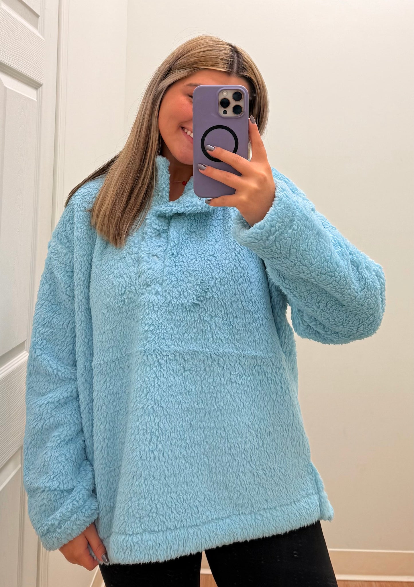 Baby Blue Sherpa Jacket