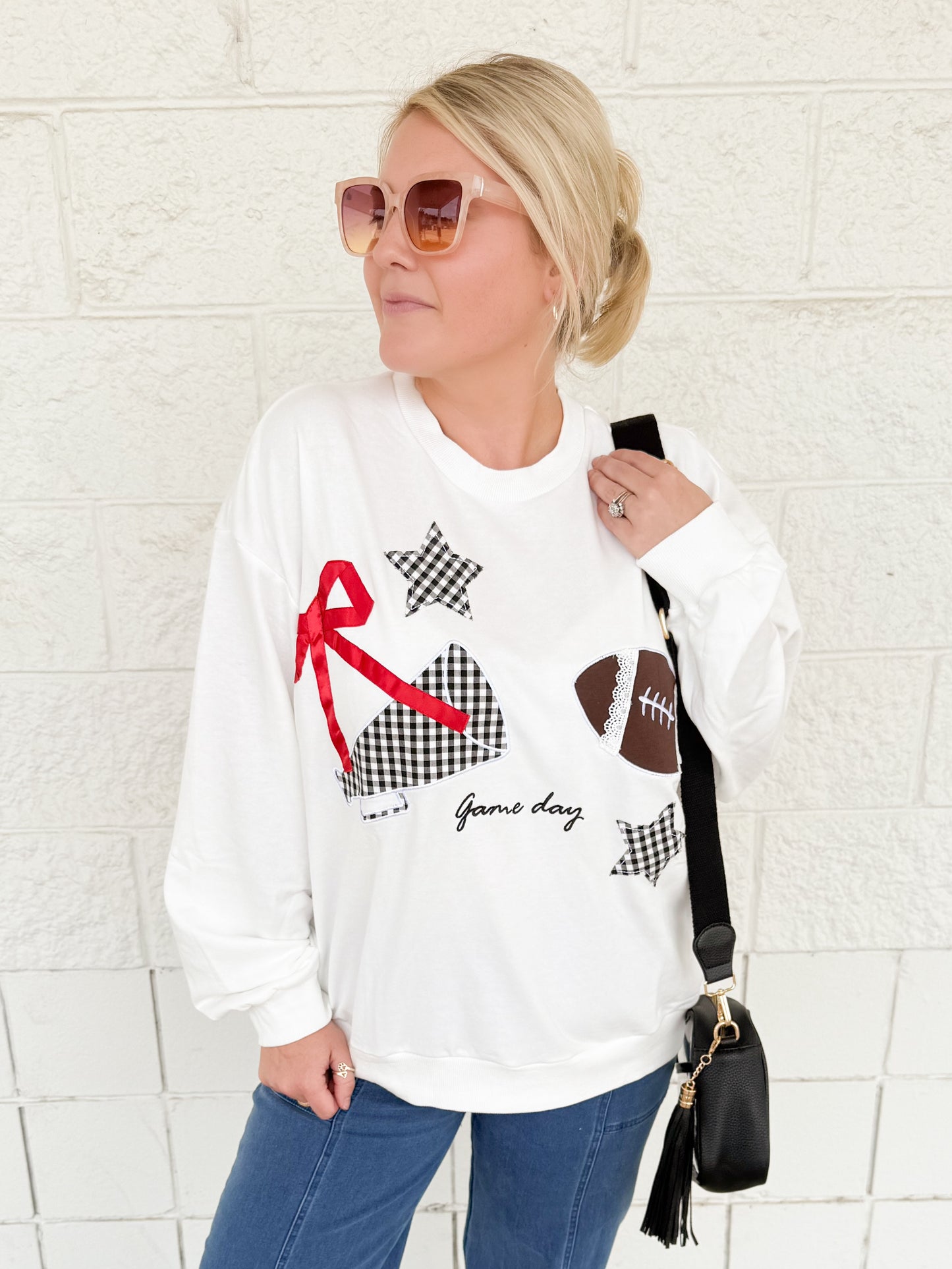 Football Gameday Patchwork Longsleeve Main Strip