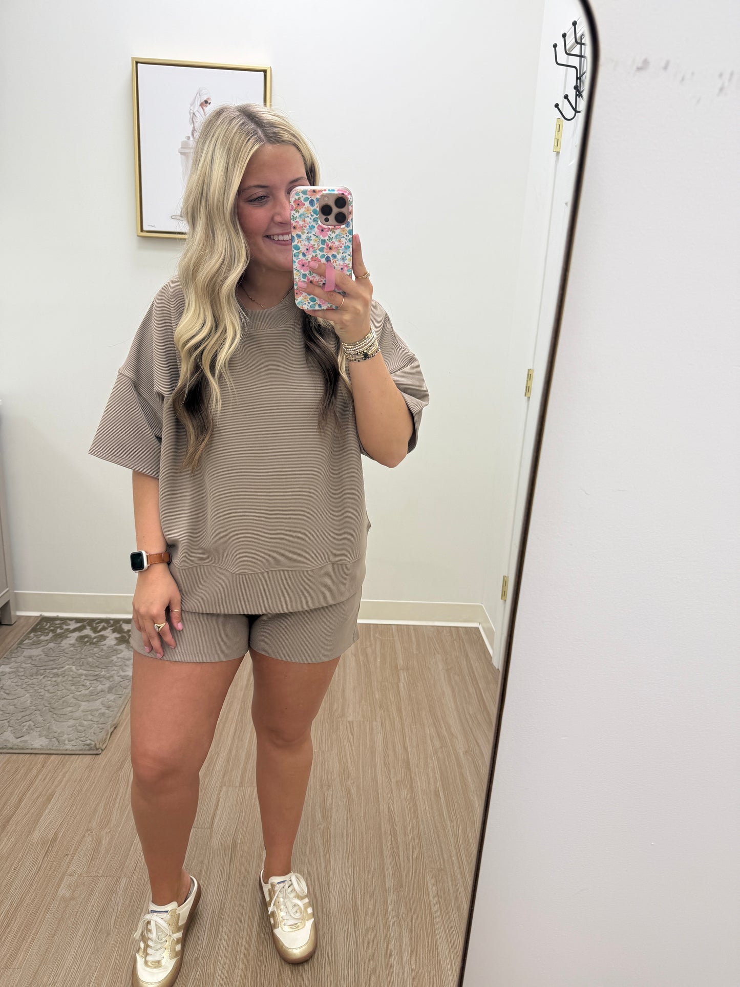 Cocoa Ribbed Short Set