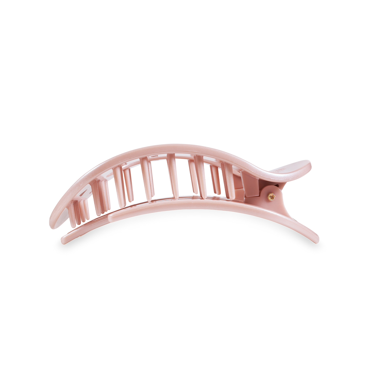 Pearly Pink Round Flat Hair Clip | Medium