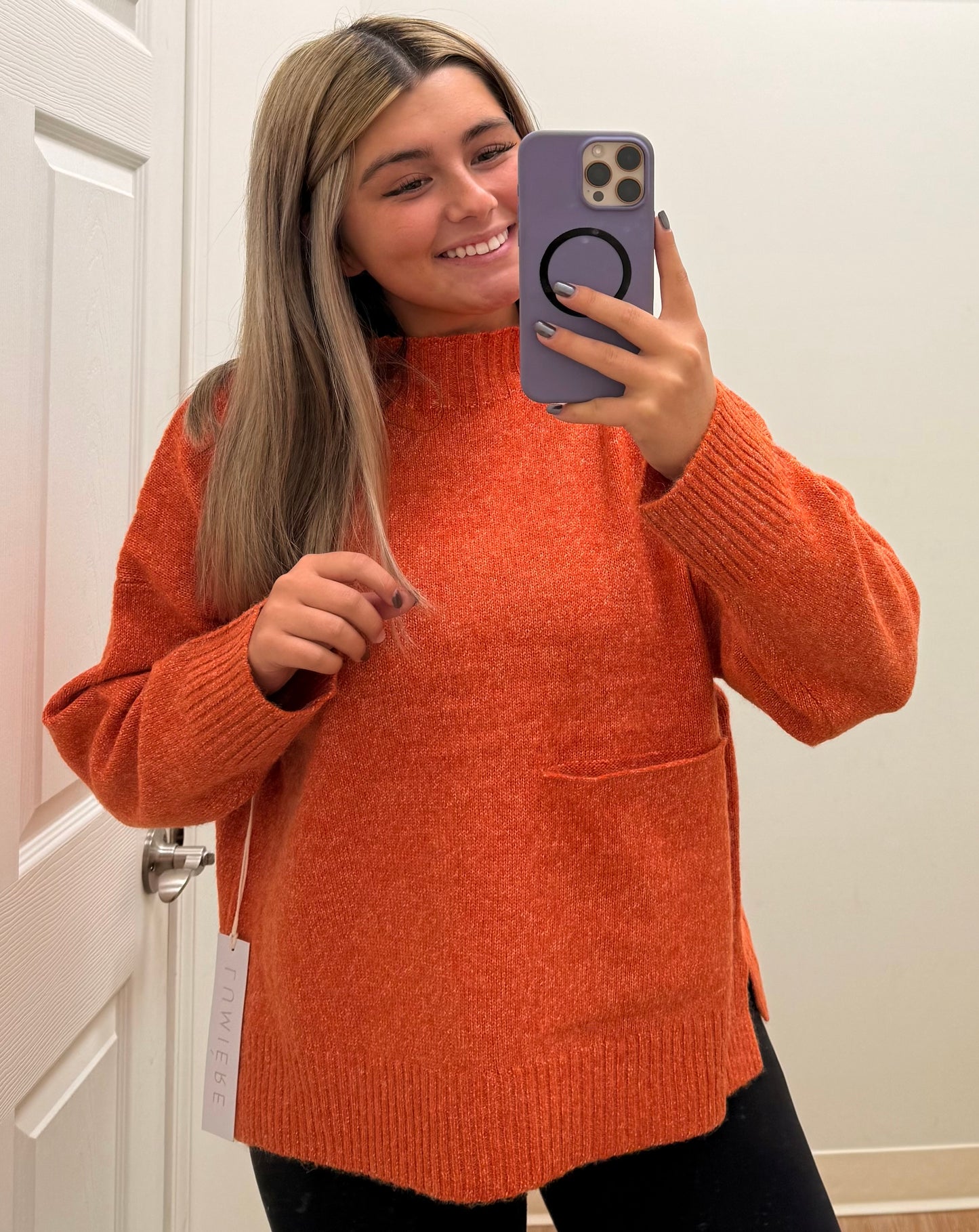 Burnt Orange Mock Neck