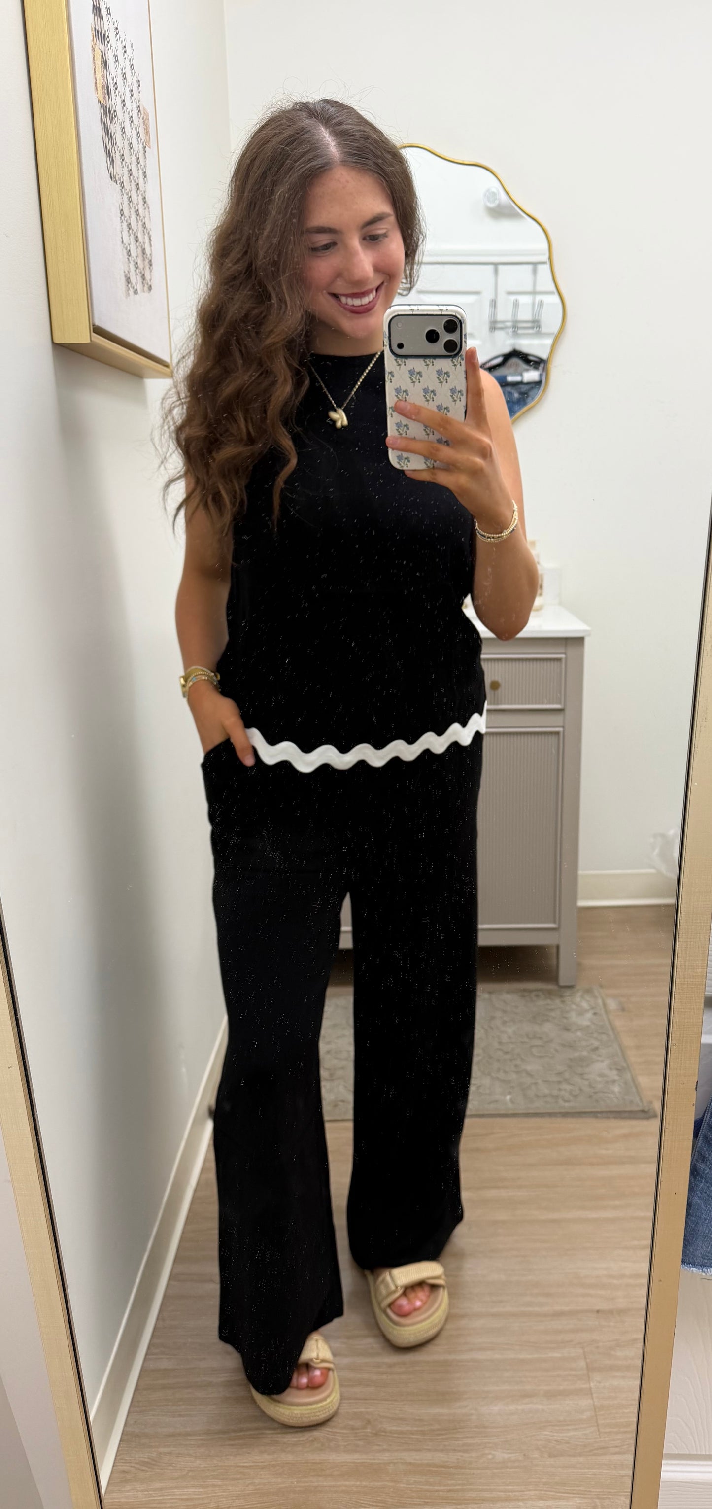 Ric Rac Black Pant Set