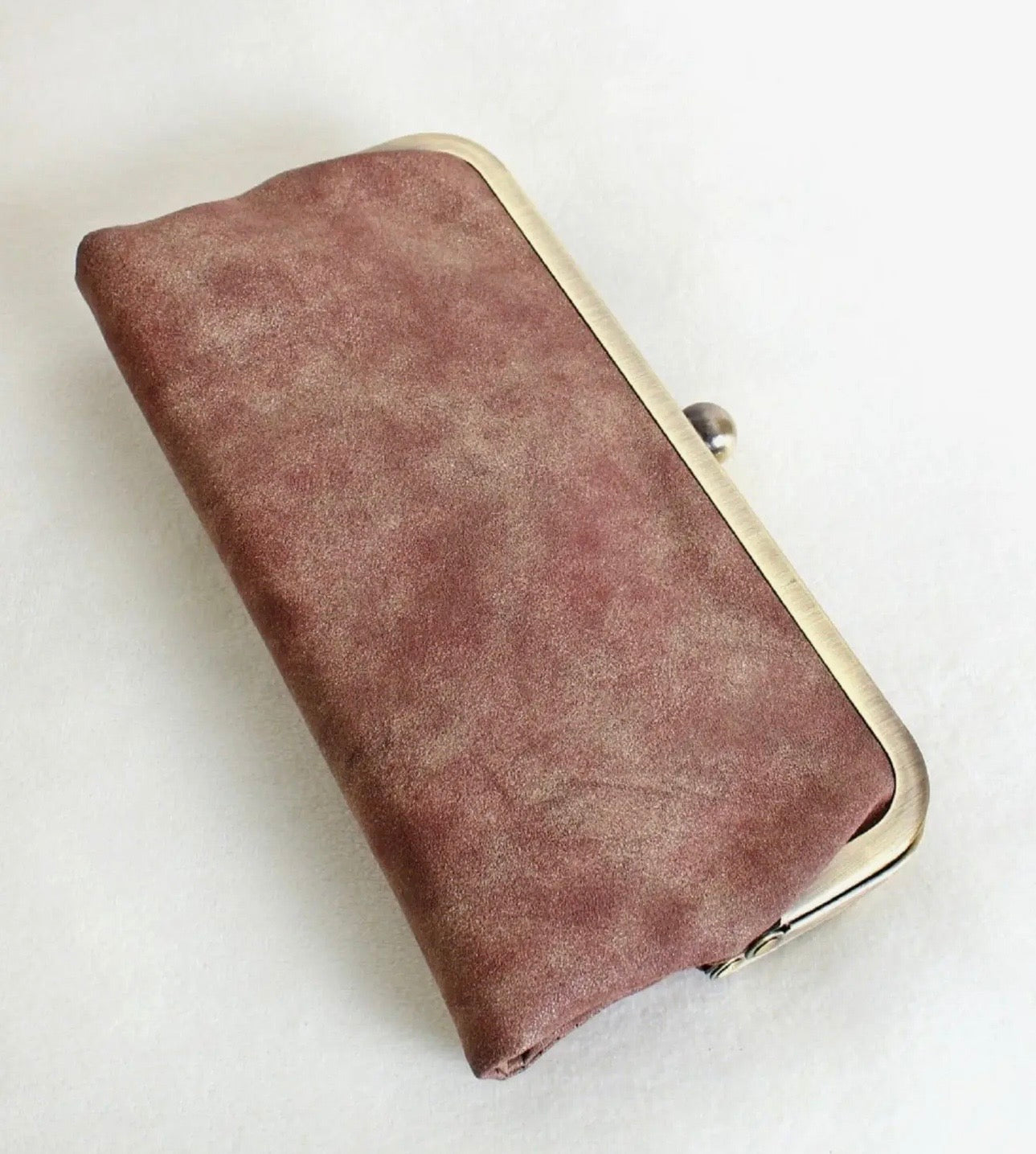 Lock Clutch Wallet Pearl Brown