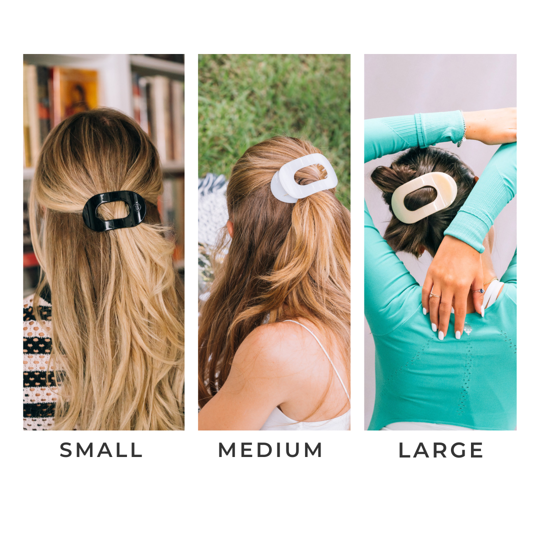 Almond Beige Round Flat Hair Clip | Large
