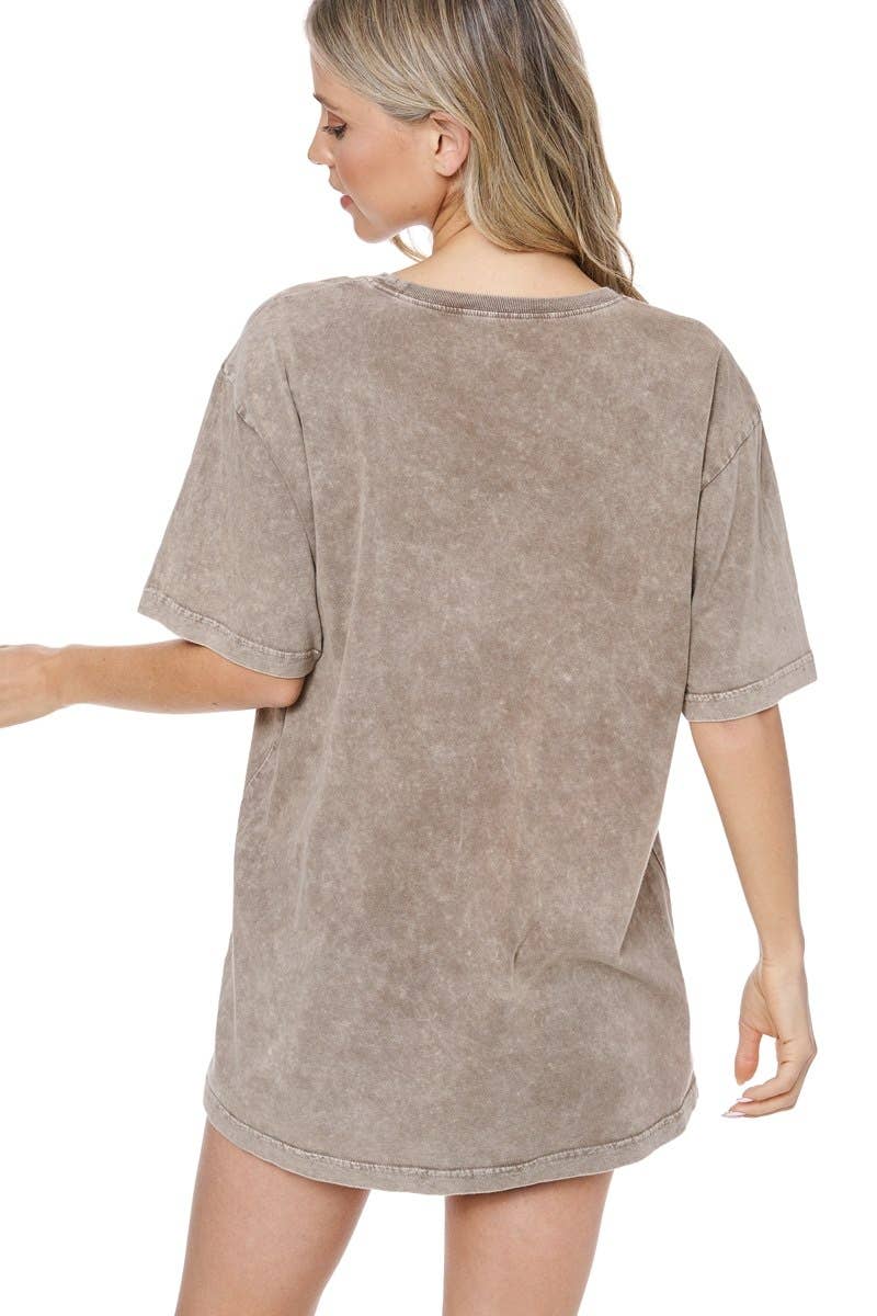 Lace Ribbon Graphic S/S Washed Boyfriend Fit Tee