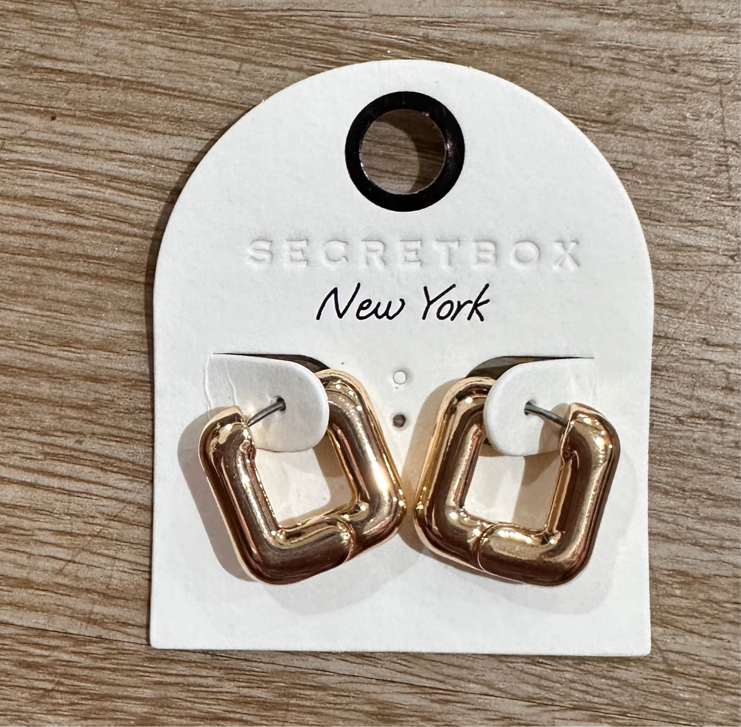 Gold Square Earrings