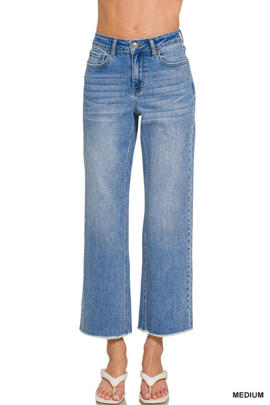 Medium High Waist Straight Leg Jeans