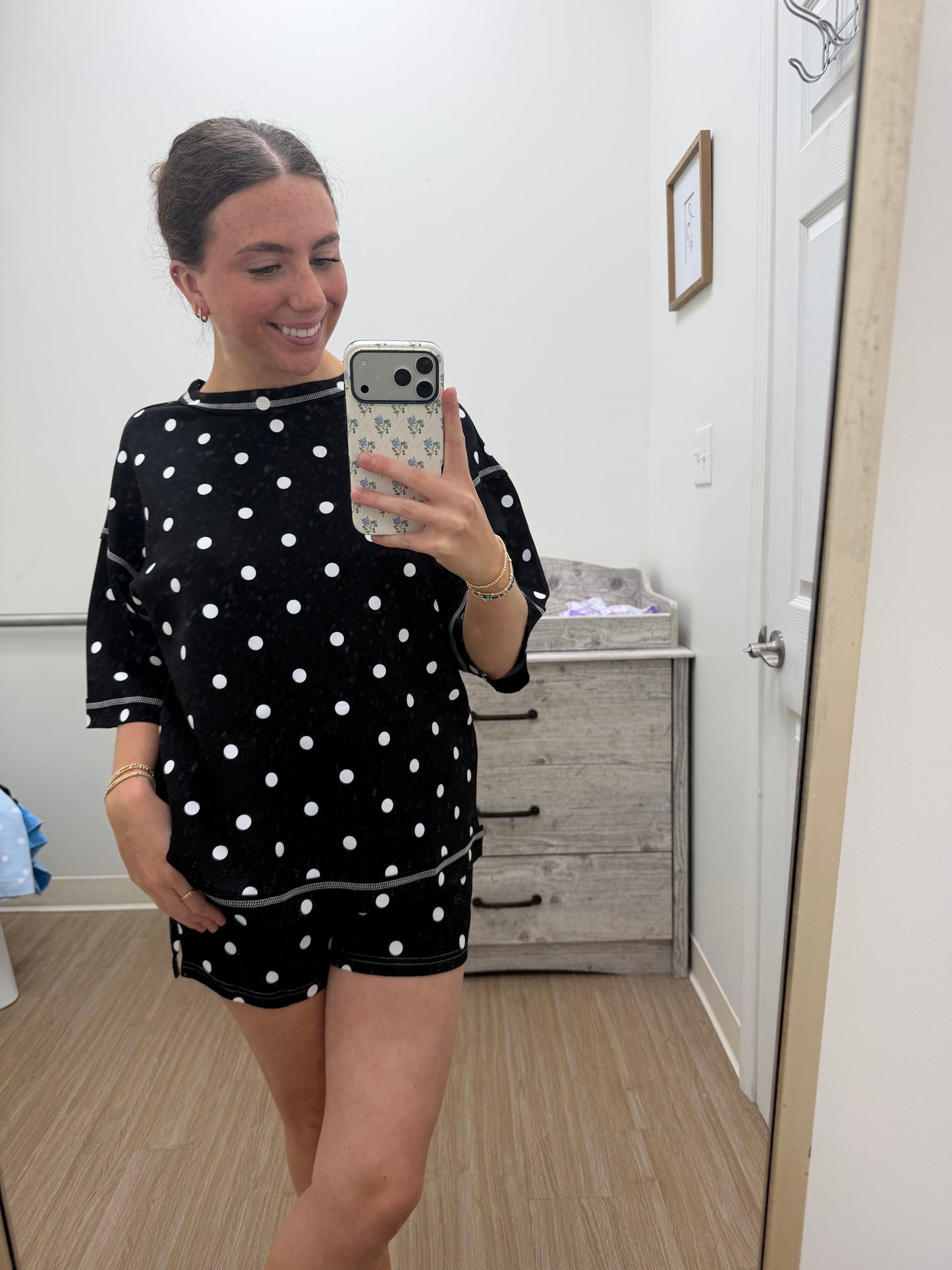 Black Polka Dot Scuba Set