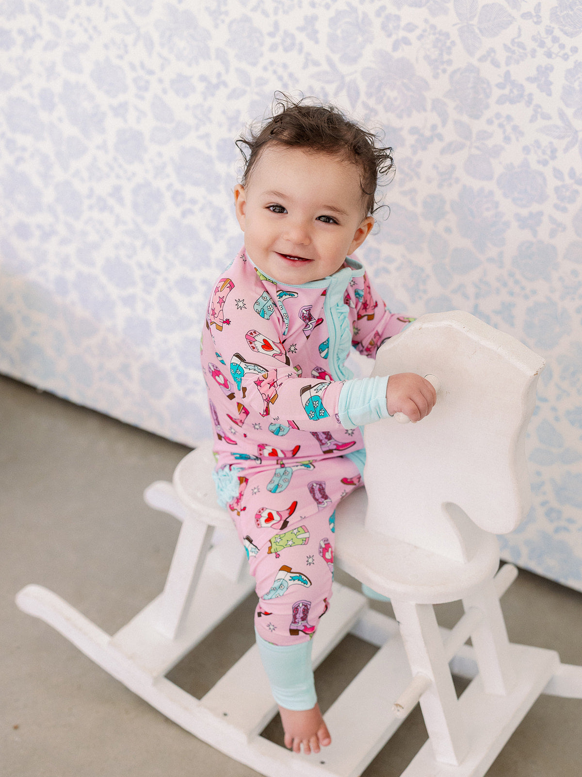 Pink Booties Bamboo Pj Zippy