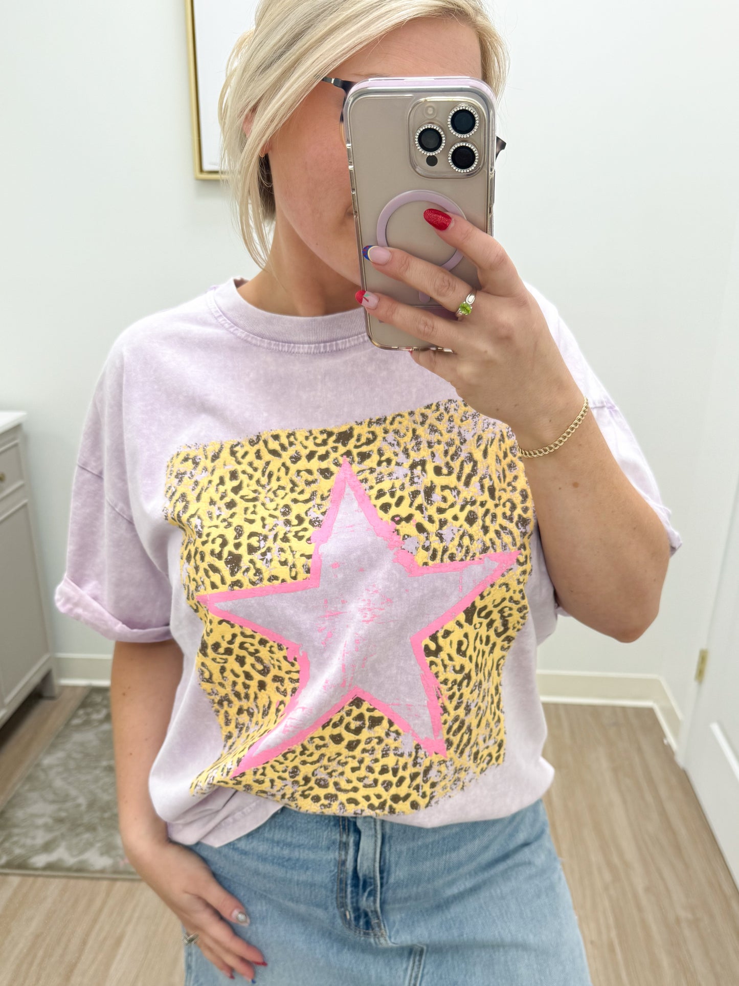 Vintage Leopard Star Graphic S/S Mineral Washed Tee