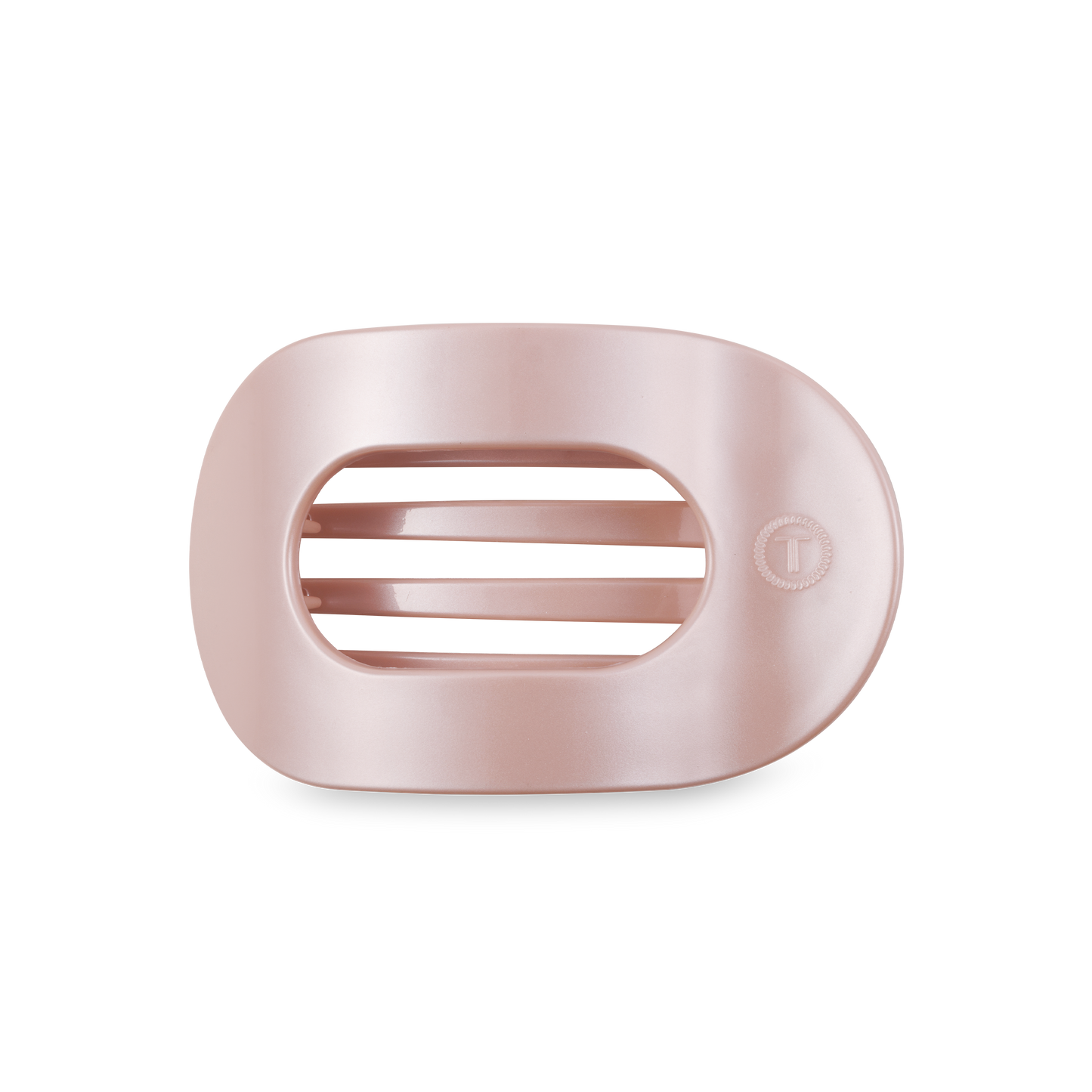 Pearly Pink Round Flat Hair Clip | Medium