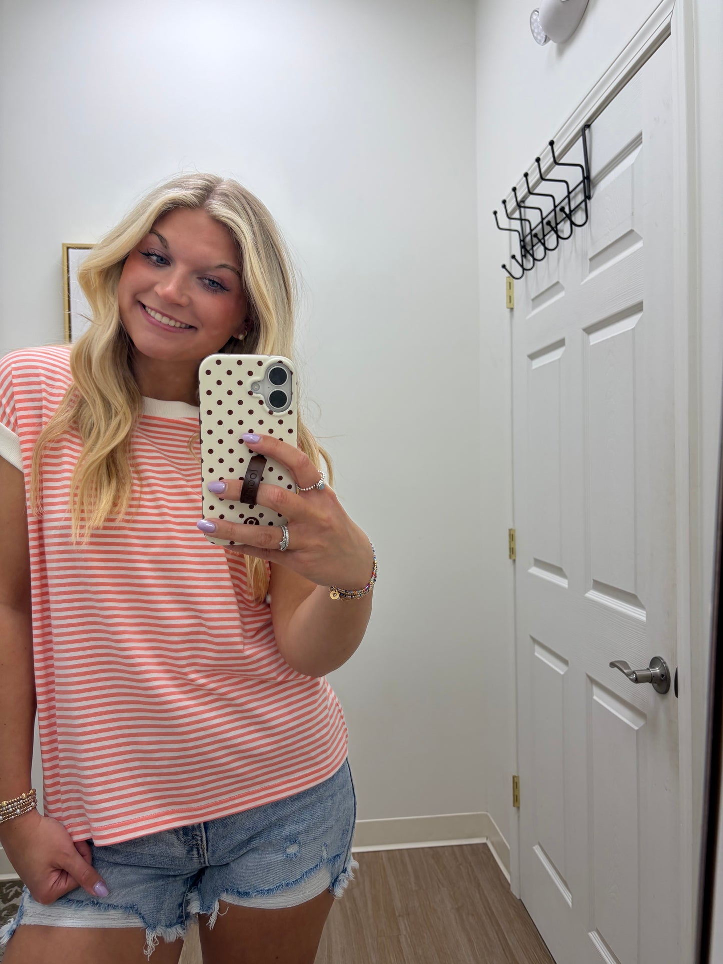 Stripe Everyday Top| Coral