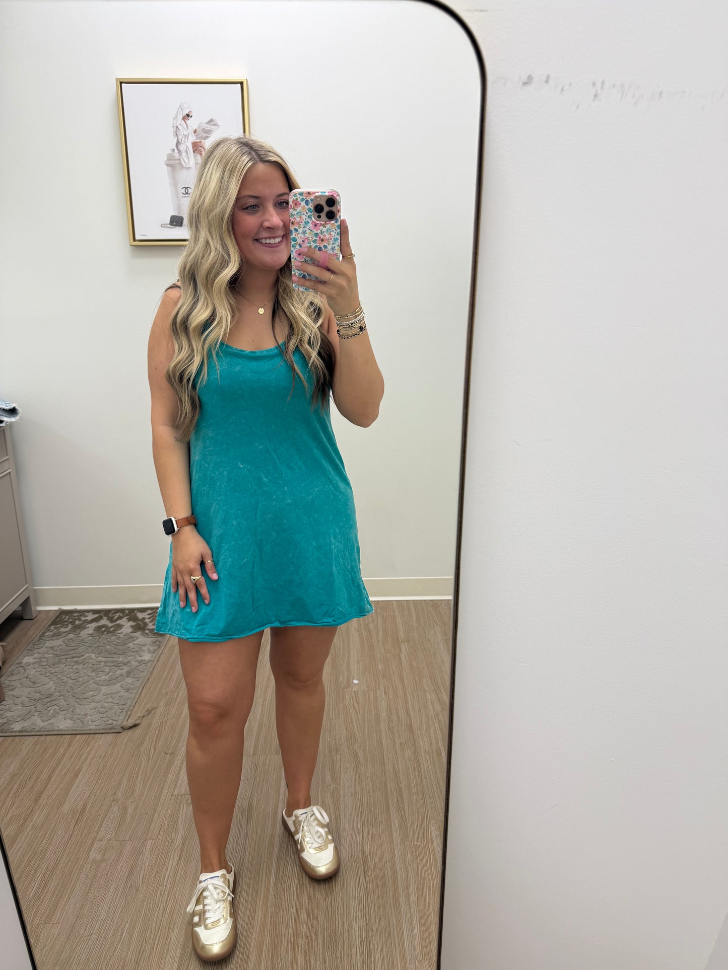 Washed Romper/Dress| Teal