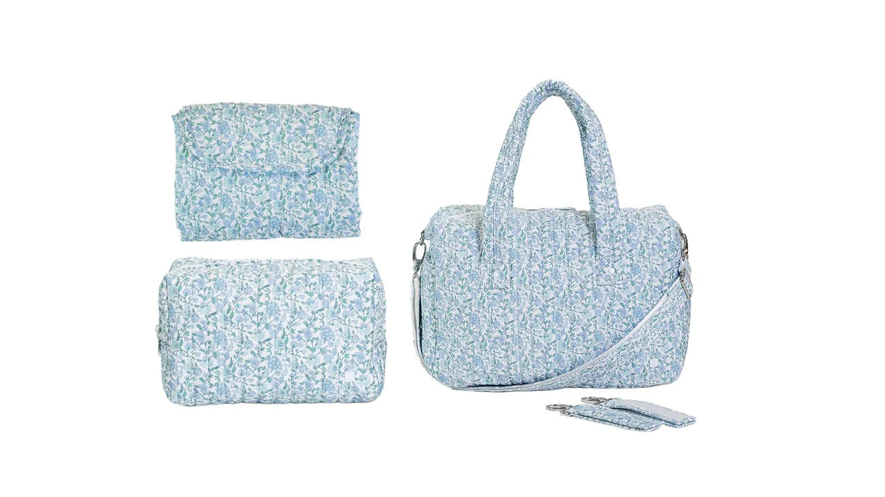 Trvl quilted stroller bag bundle Hamptons floral