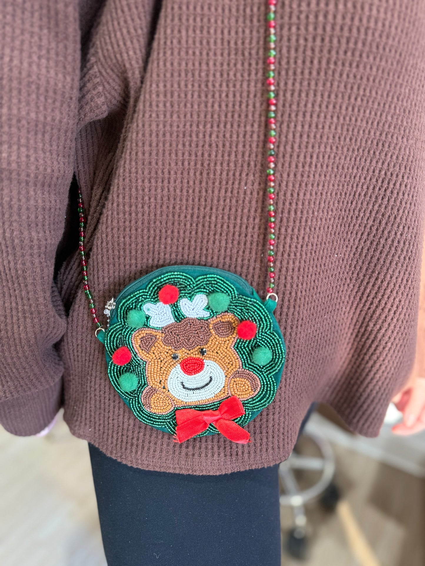 Kids Beaded Rudolph Purse