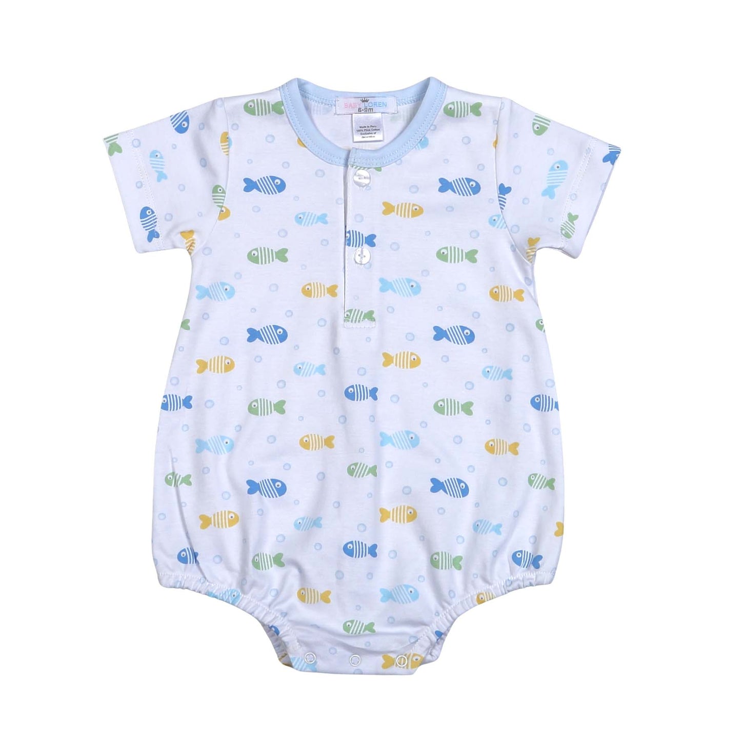 Blue bubble buddies short sleeve pima bubble