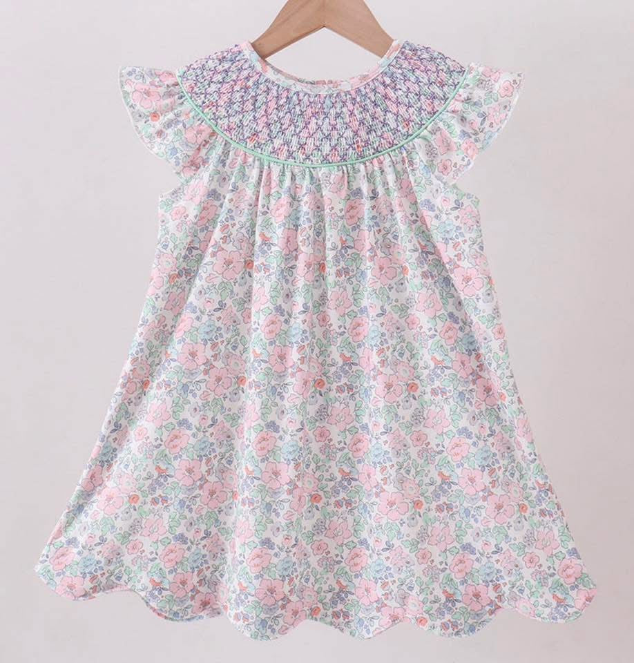 Smocked liberty floral dress
