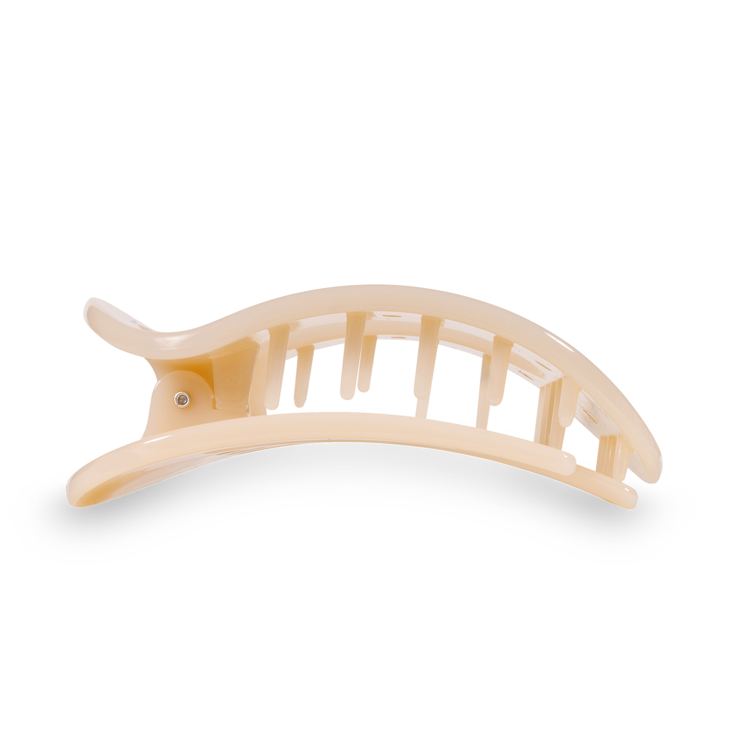 Almond Beige Round Flat Hair Clip | Large