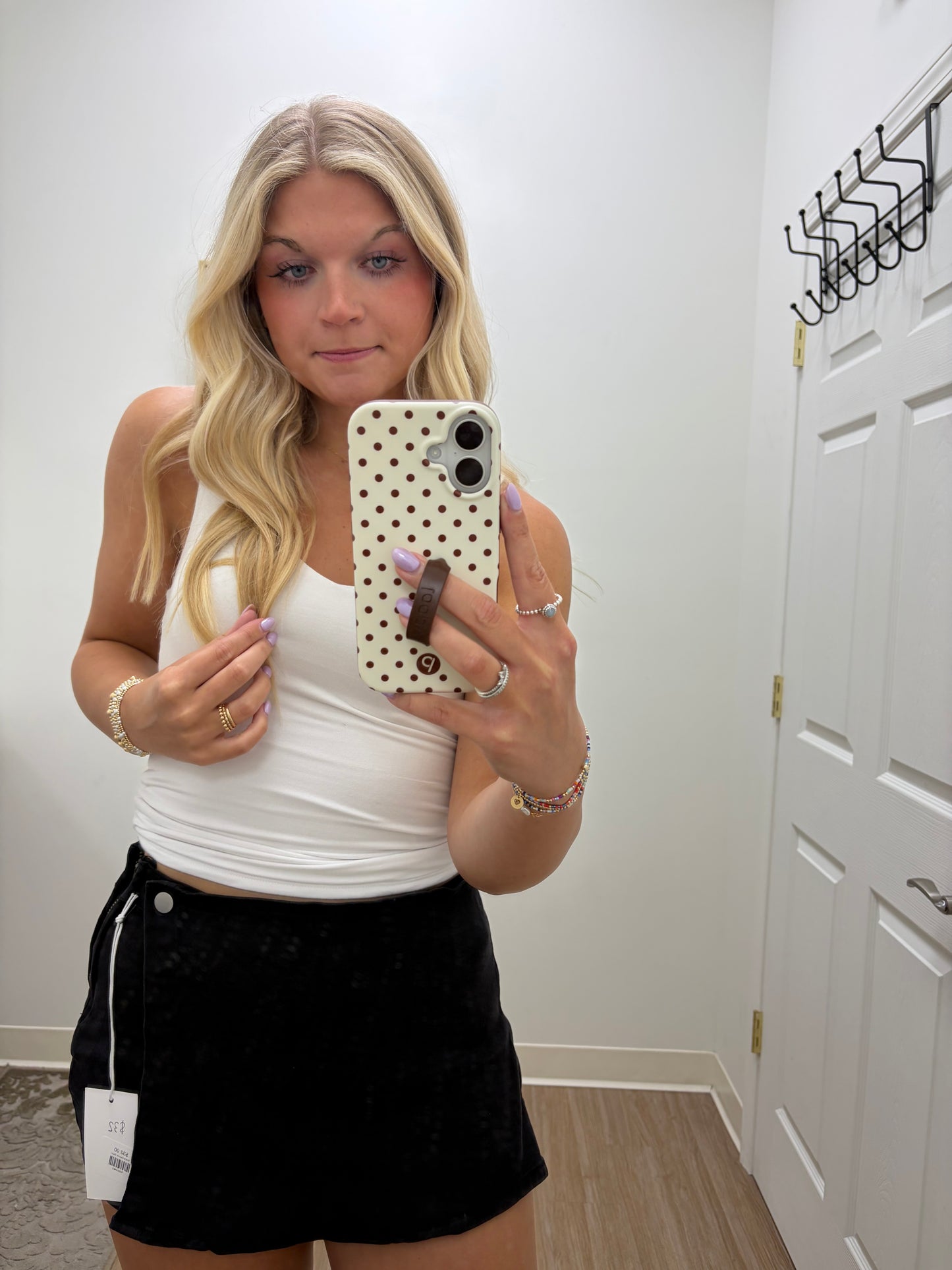 Black Denim Skort