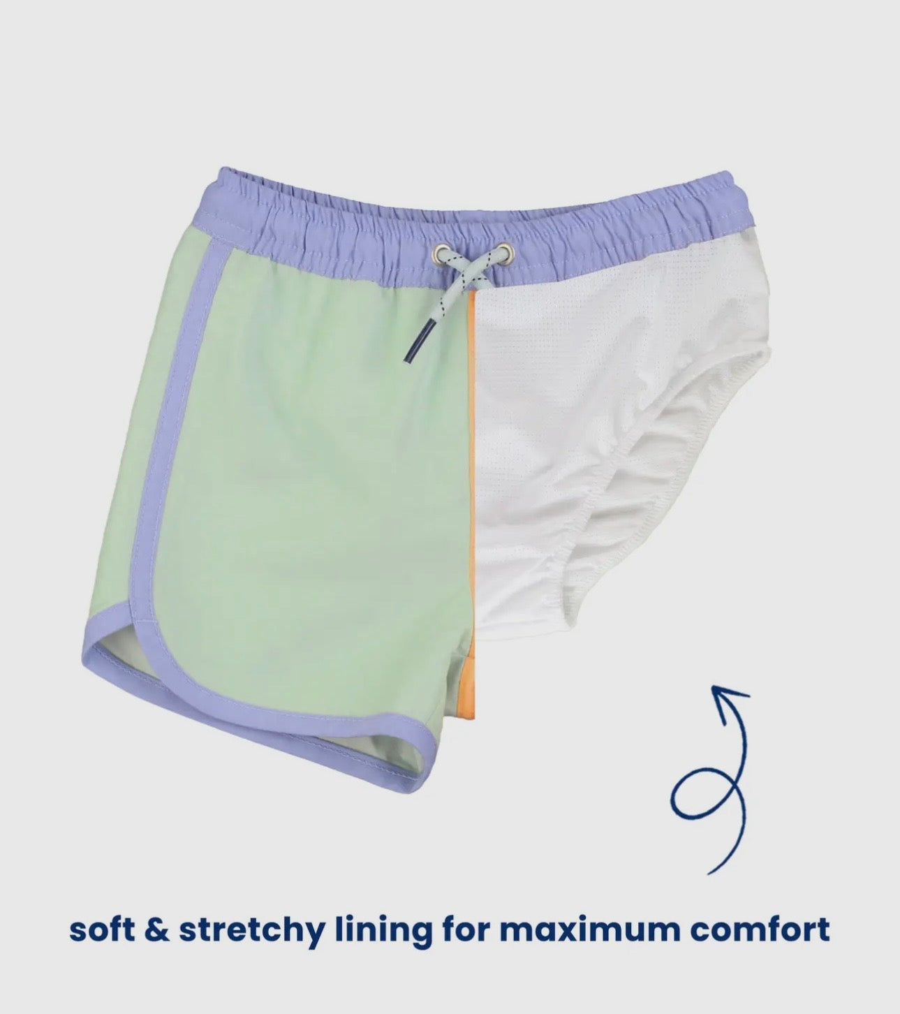 Color Block Dolphin Hem Swim Trunks