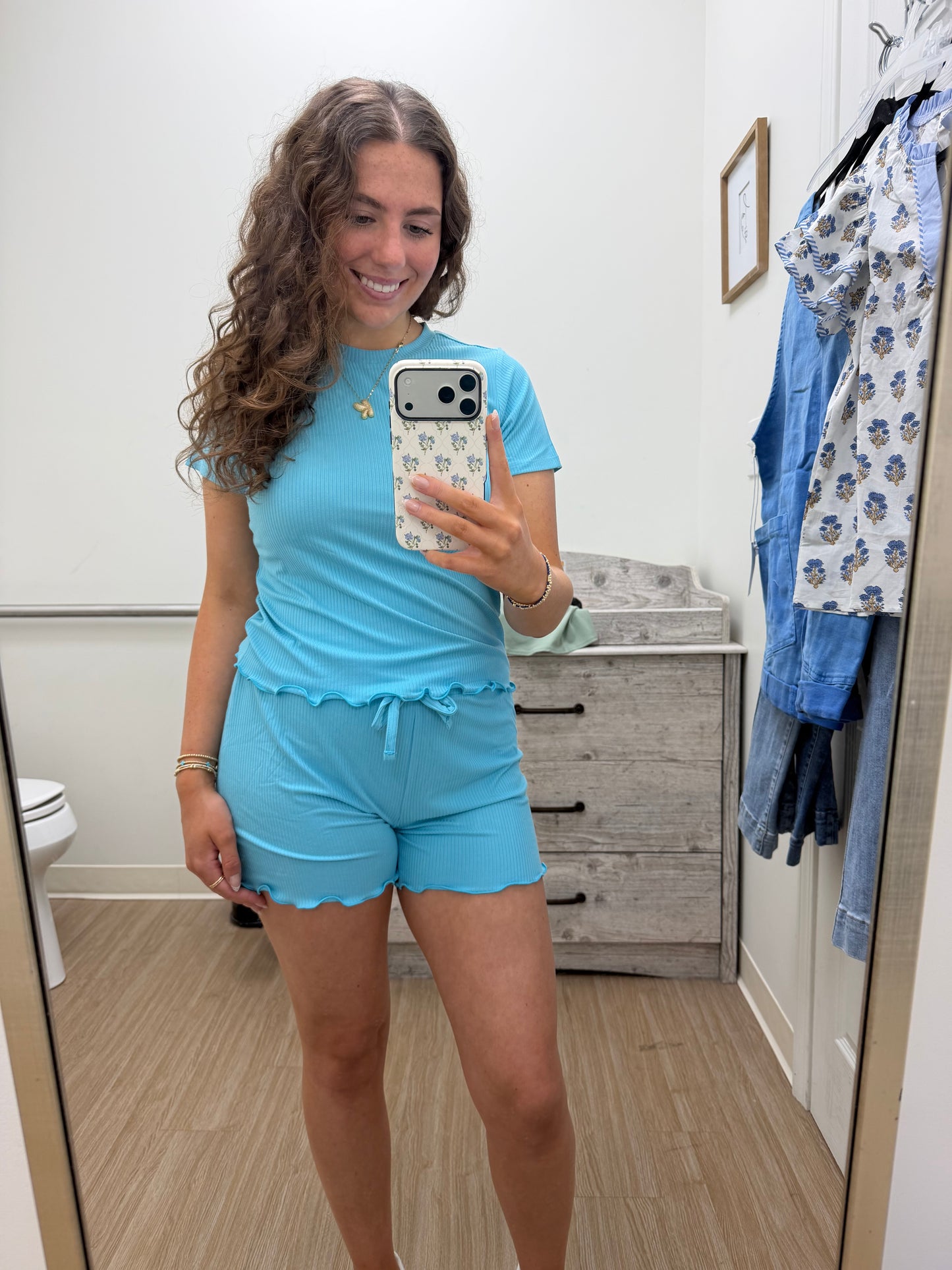 Blue Bliss Pajama Short Set