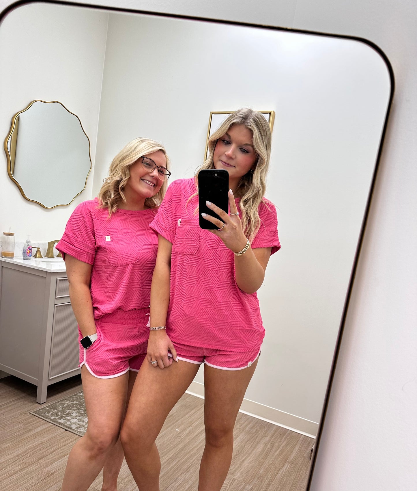 Hot pink terry set simply southern