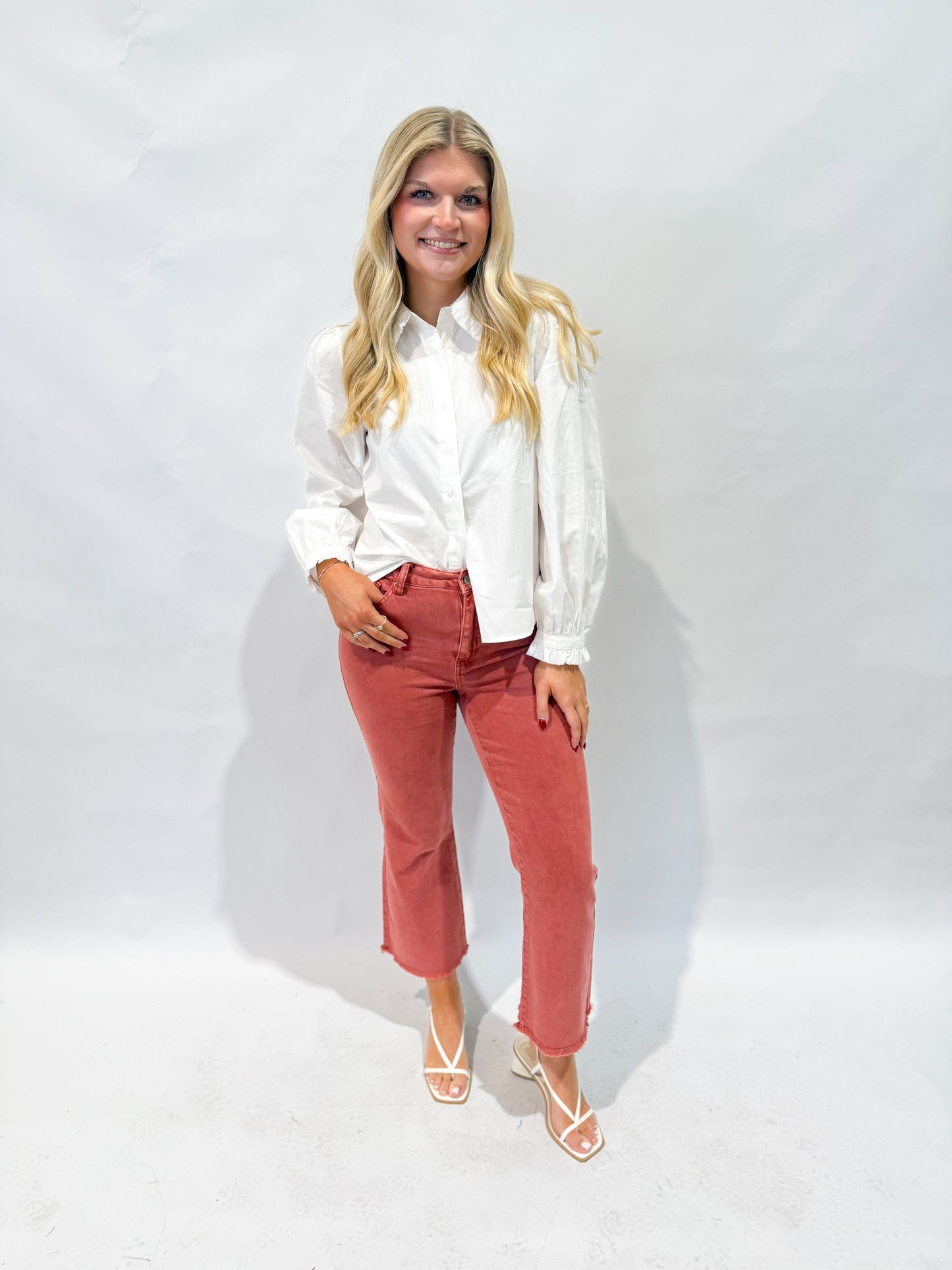 Ruffle Button Blouse