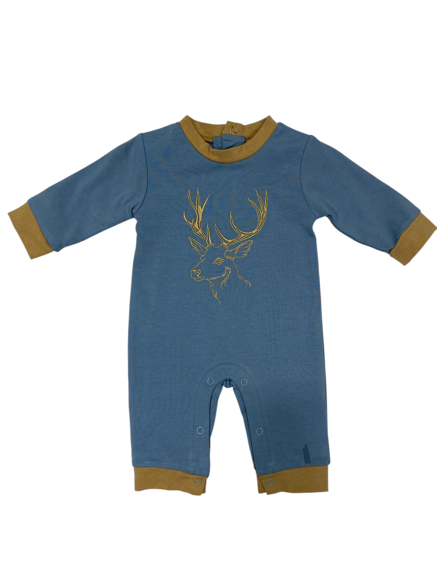 Deer Embroidery Boy Romper Three Sisters