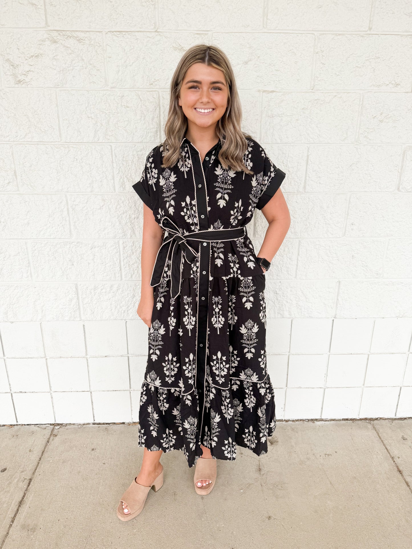 Black Bohemian Midi Dress