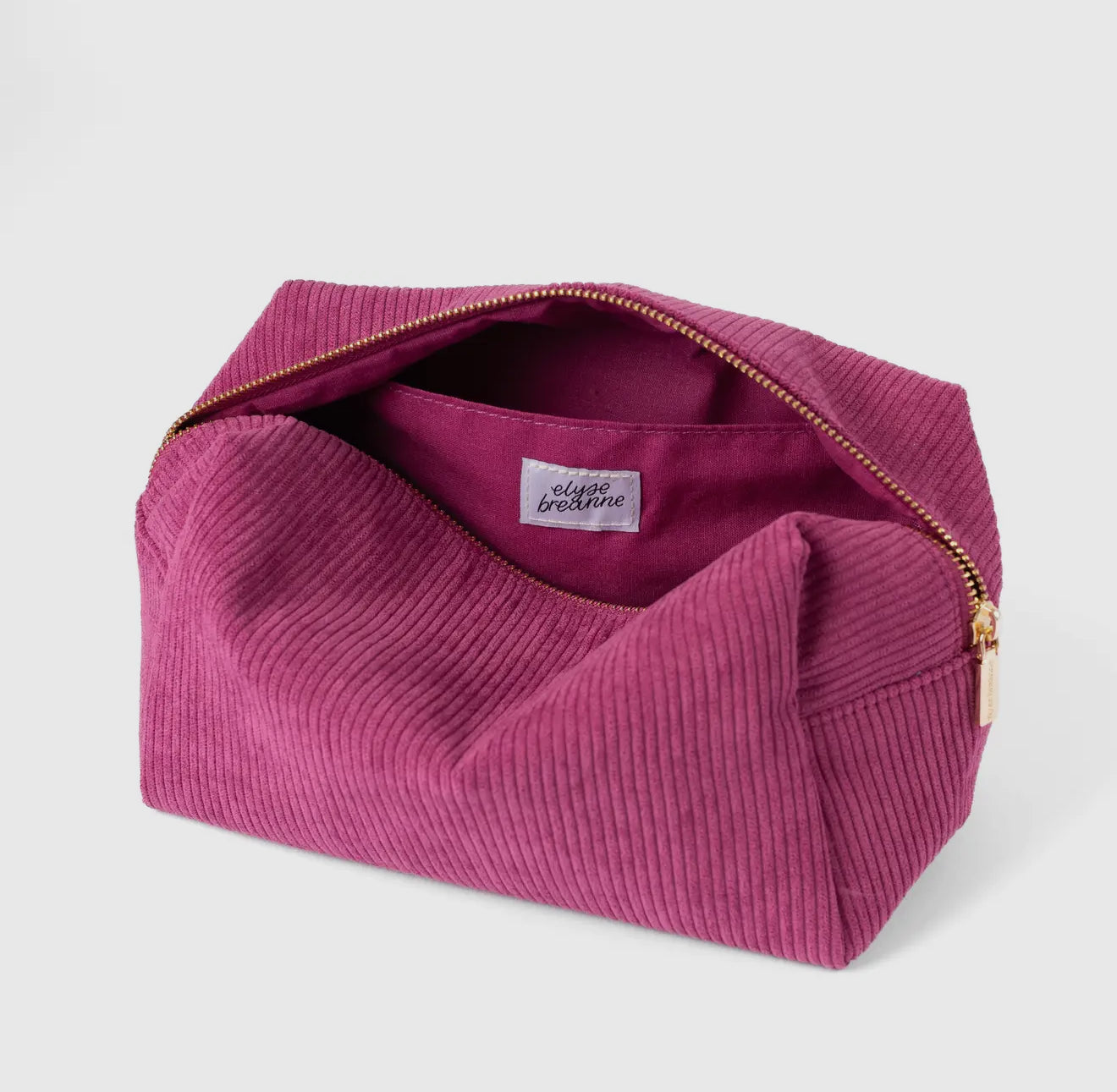Raspberry Corduroy Cosmetic Bag- EBD