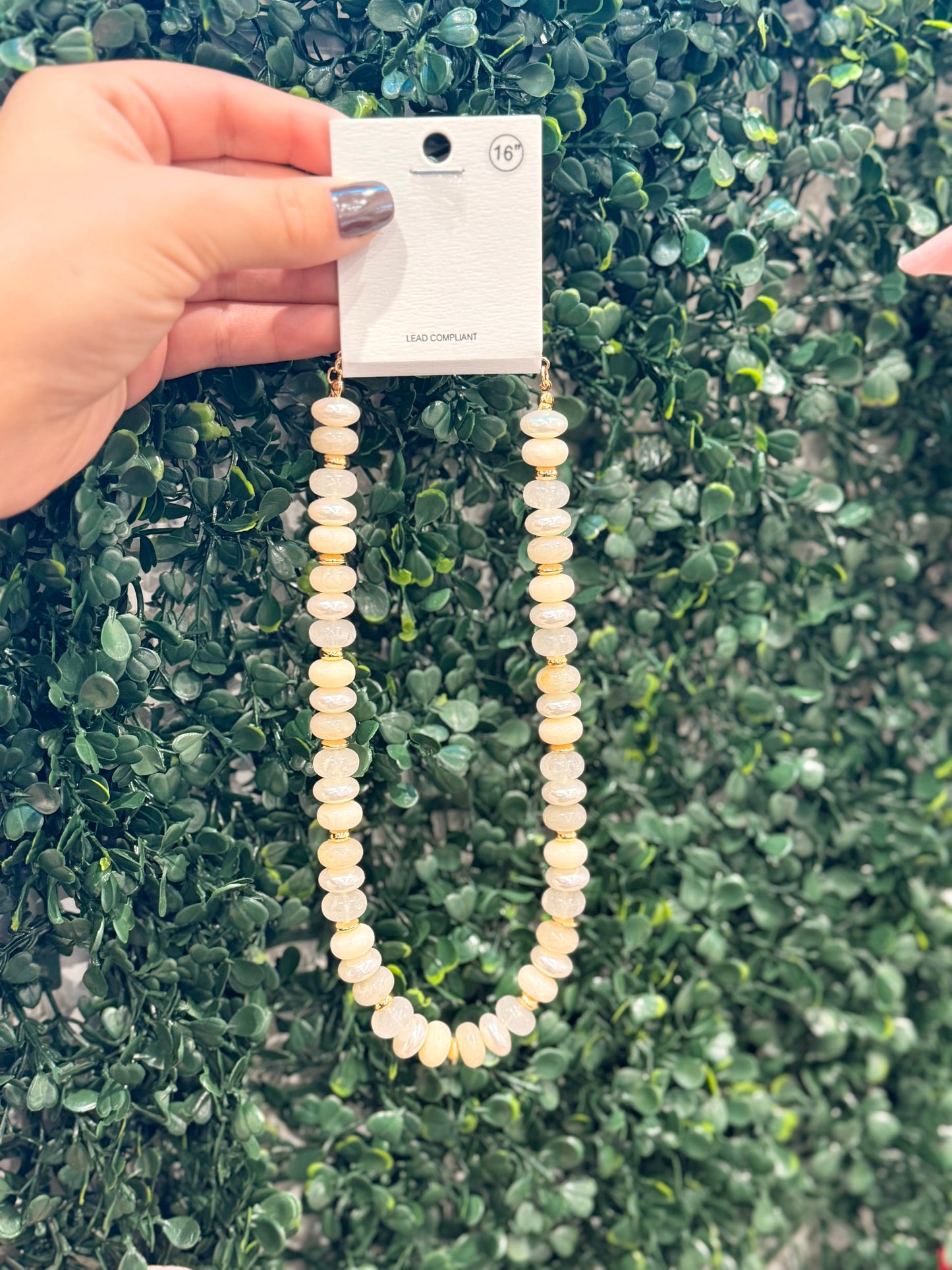 White Chunk Bead Necklace