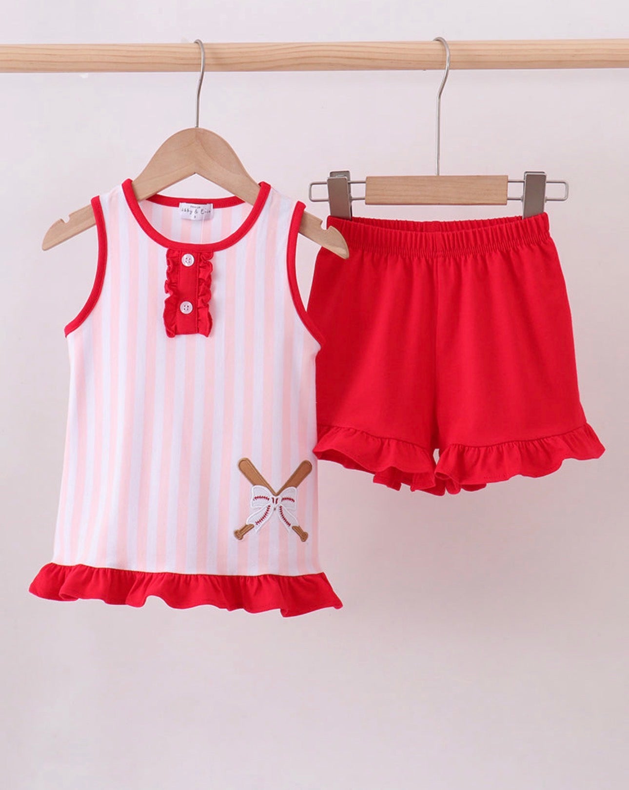 Pink Baseball Stripe Set