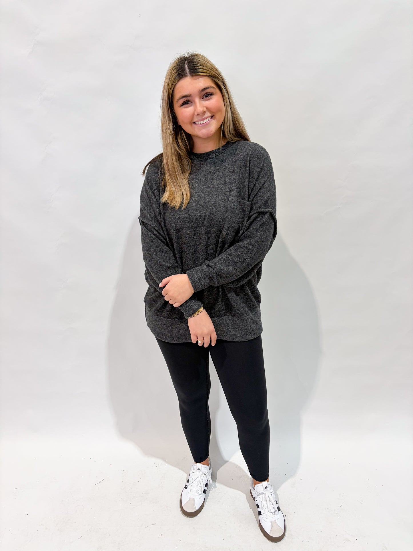 Drop Shoulder Oversized Sweater | Black