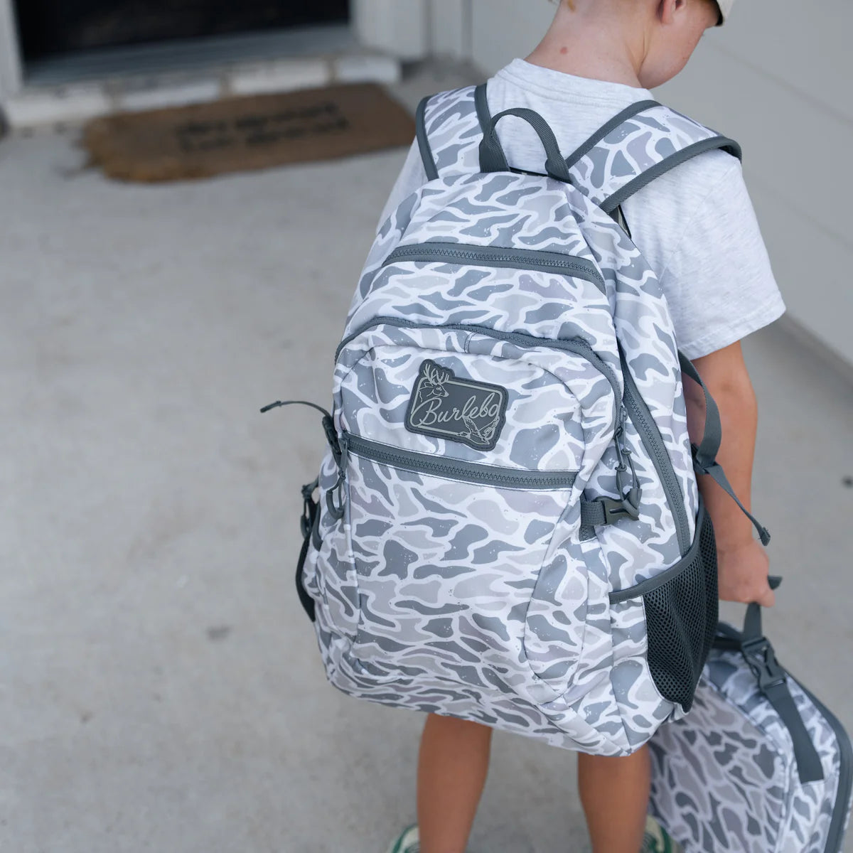 White Camo Backpack Burlebo