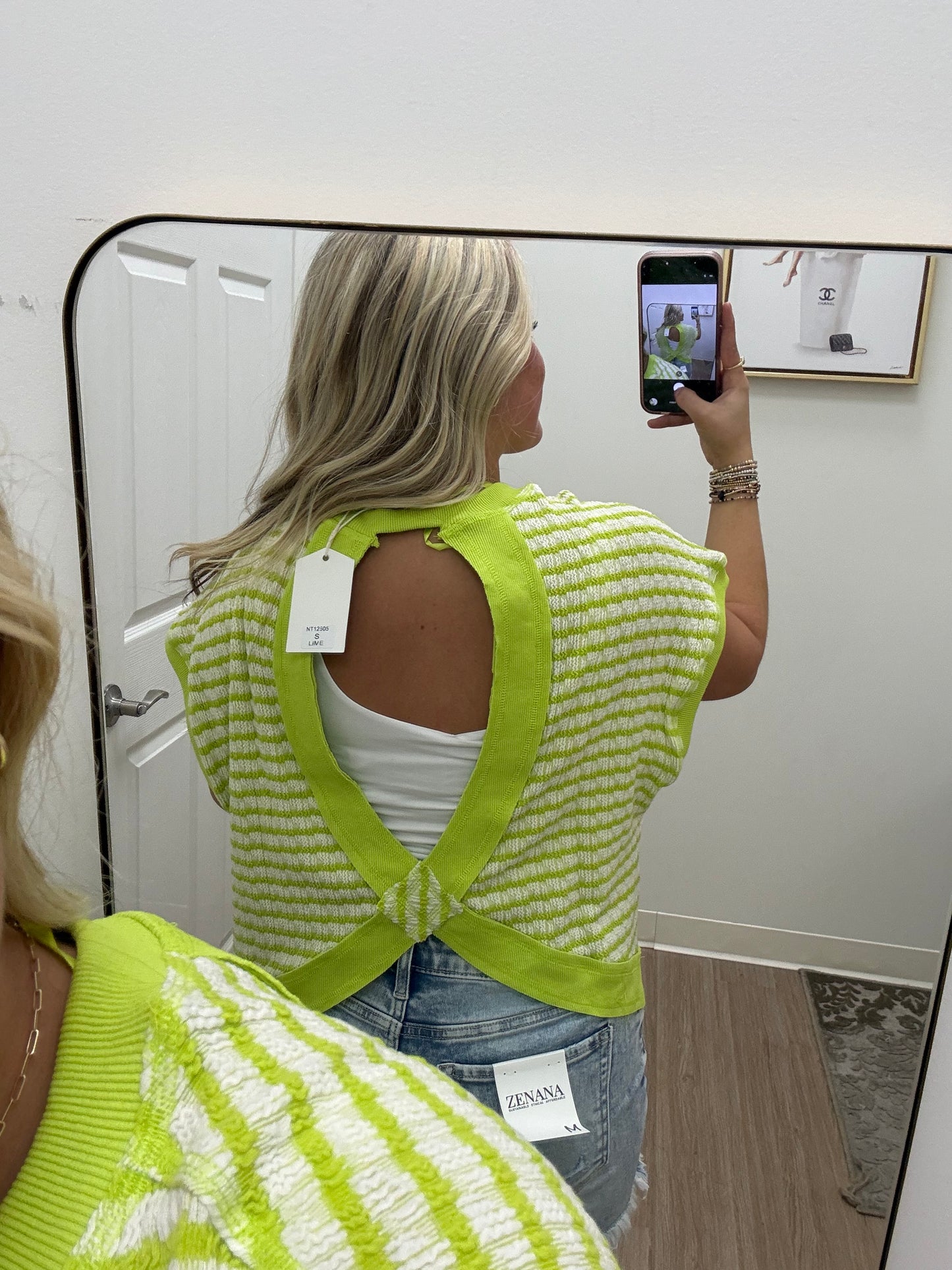 Lime Open Back Top