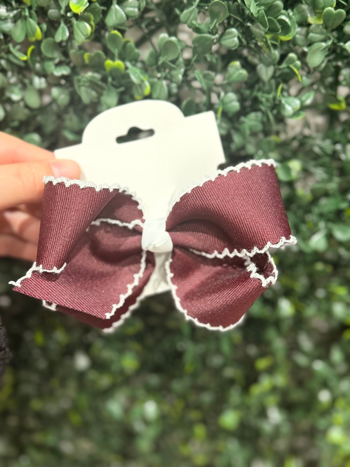 Maroon Bow w/ White Trim