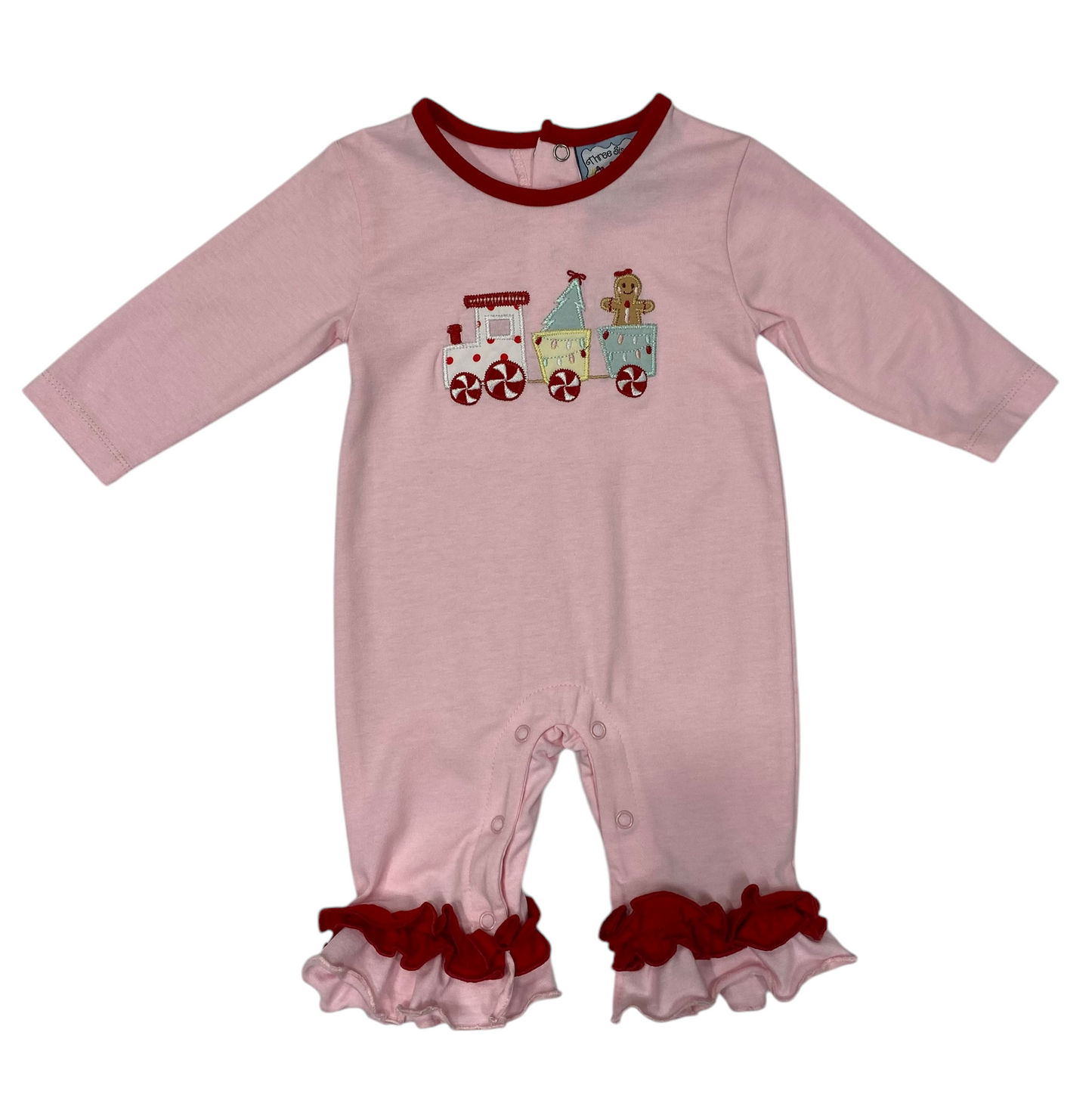 Christmas Train Girl Romper Three Sisters