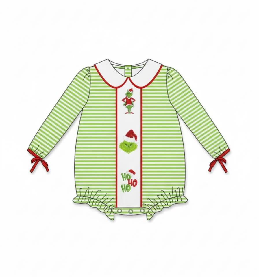 Grinch Girl Bow Bubble